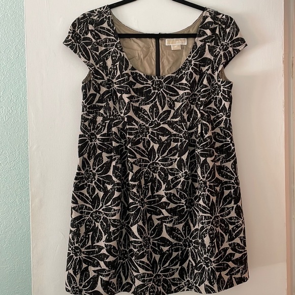 Michael Michael Kors Y2K Baby Doll Linen Mini dress floral print Sz 12petite - Picture 1 of 6